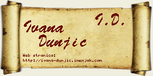 Ivana Dunjić vizit kartica